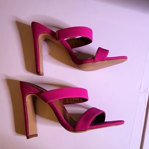 Pink High Heel Mules